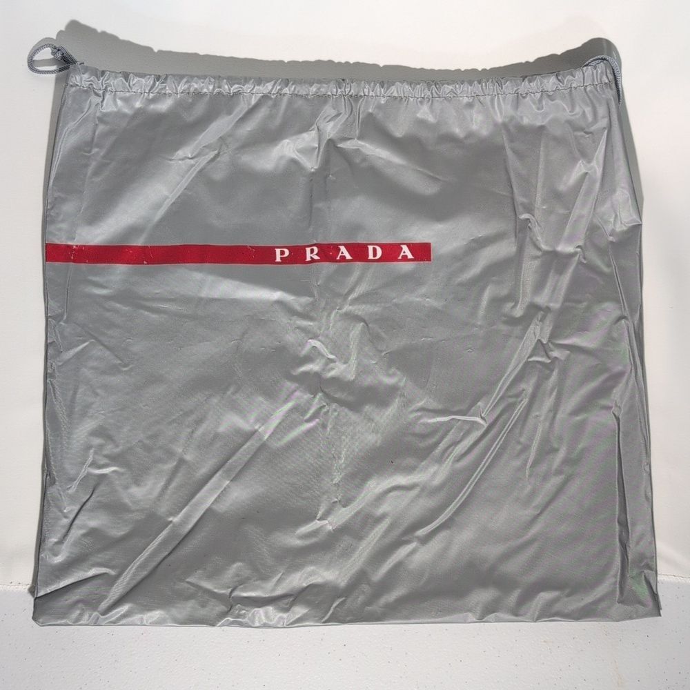 Prada Silver Drawstring Bag with Red Accent (plastic) - Picture 5 of 11